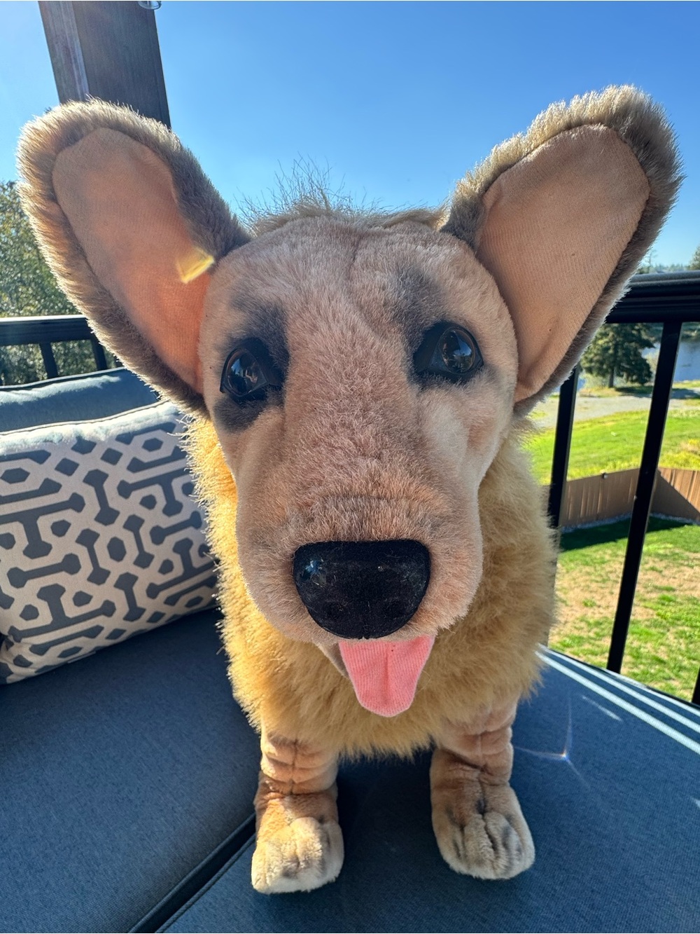 Rare 1992 Jumbo Kellytoy Realistic German Shepard Poseable Stuffed Animal